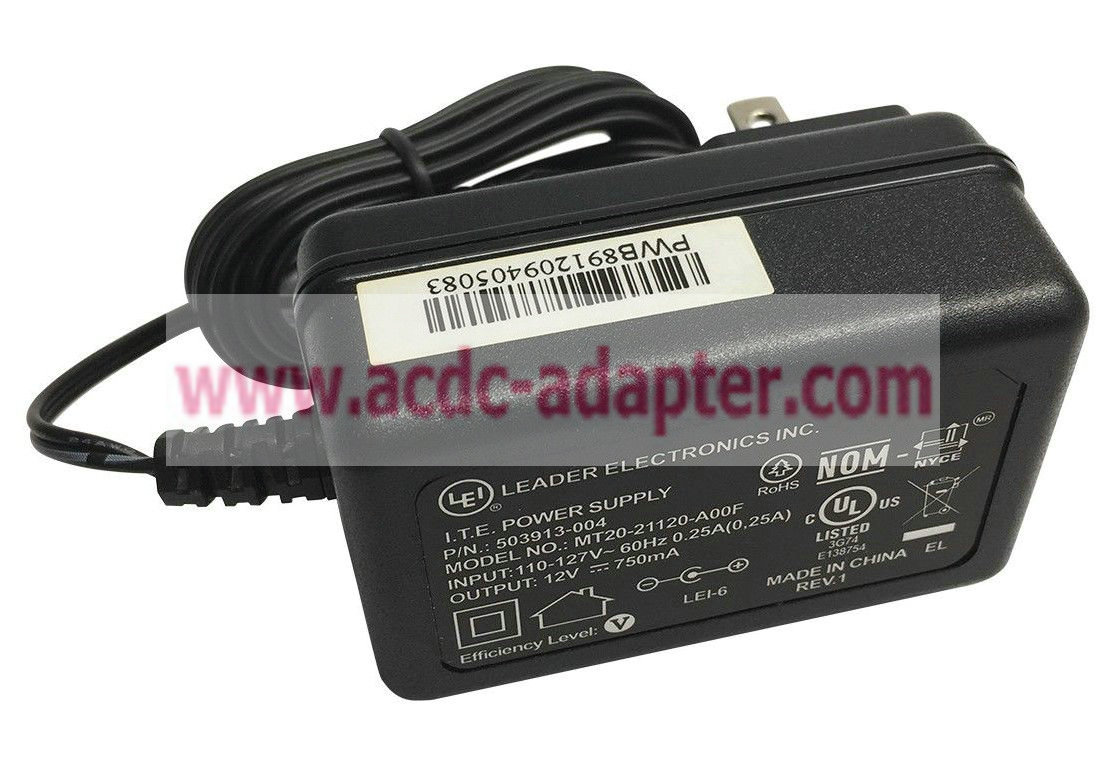 Genuine LEI MT20-21120-A00F 12V 750mA 503913-004 AC DC Adapter ITE Power Supply